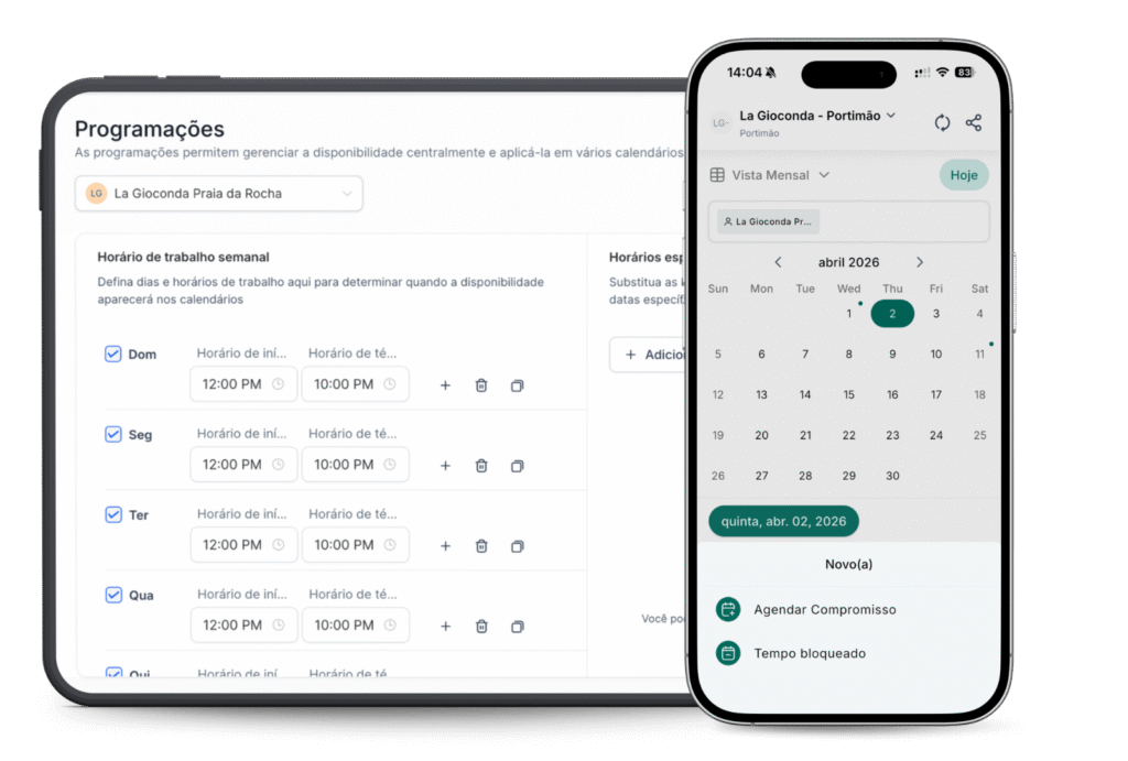 bloqueio de horários e gestão de disponibilidade em sistema de reservas para restaurante